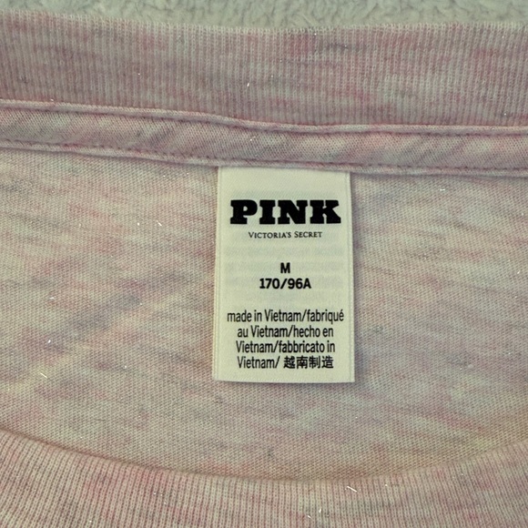 Victoria's Secret Light Pink Tee with Purple Logo - Picture 2 of 9